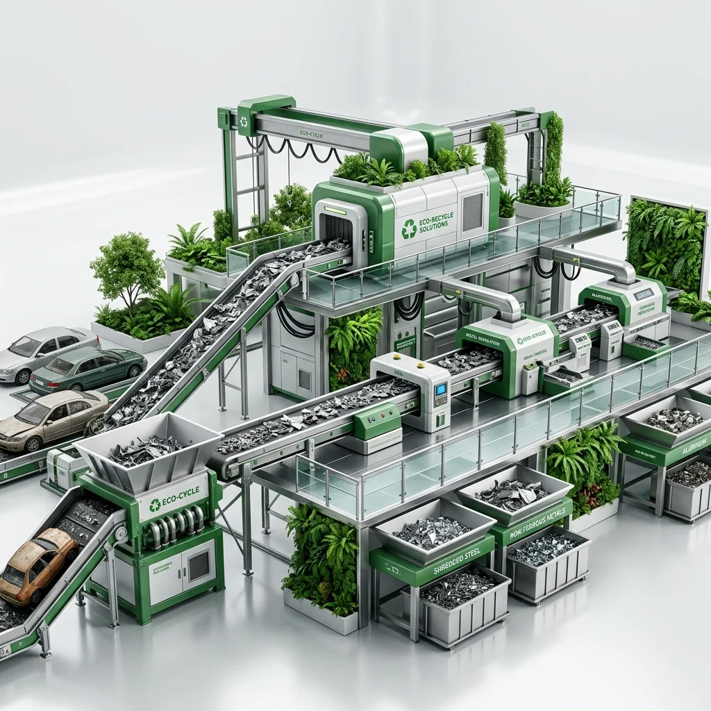 3D Recycling Szene Kunstwerk